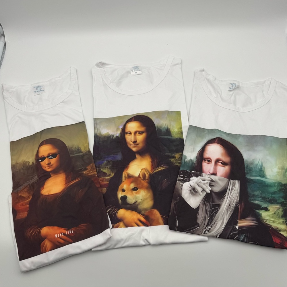 Mona Lisa Remix Collection – The Funniest Art Mashup Tees (Set of 3)